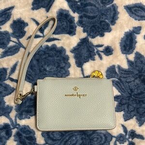 Nanette Lepore Sky Blue Wristlet with Gold Accents